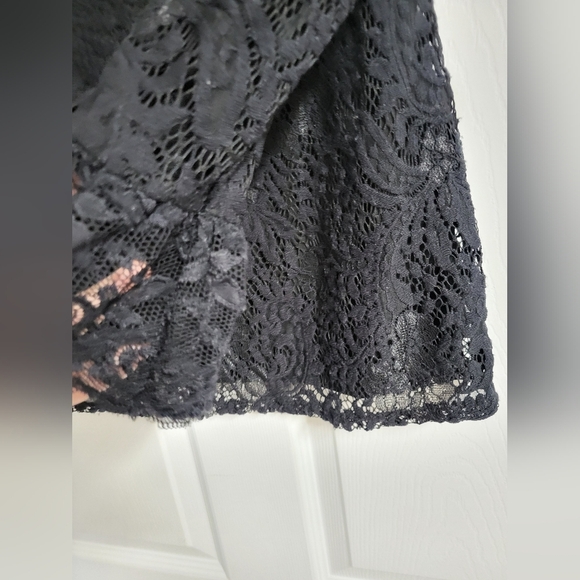 Adiva Womens Elegant Black Lace Top Size M - Picture 7 of 9